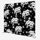 Lofaris Black Sparkle Tragic Comedy Mask Pillow Case Backdrop